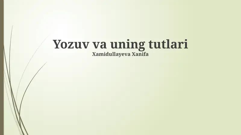 Yozuv va uning tutlari