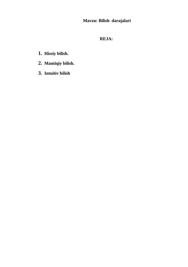 Bilish darajalari