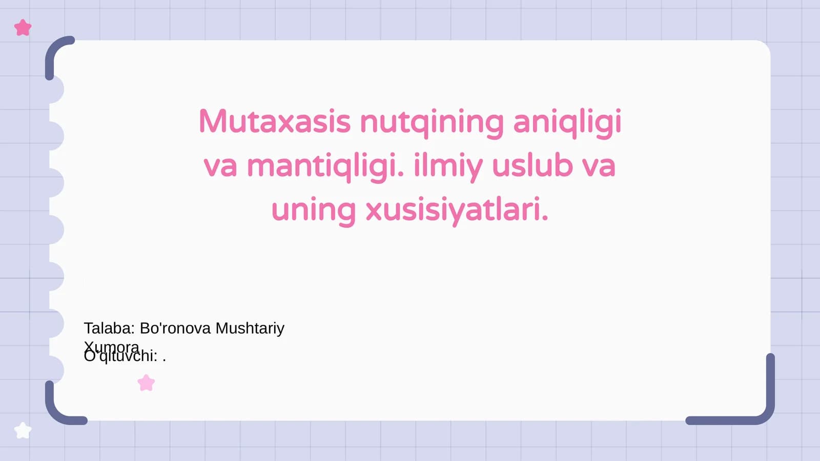 Mutaxasis nutqining aniqligi va mantiqligi