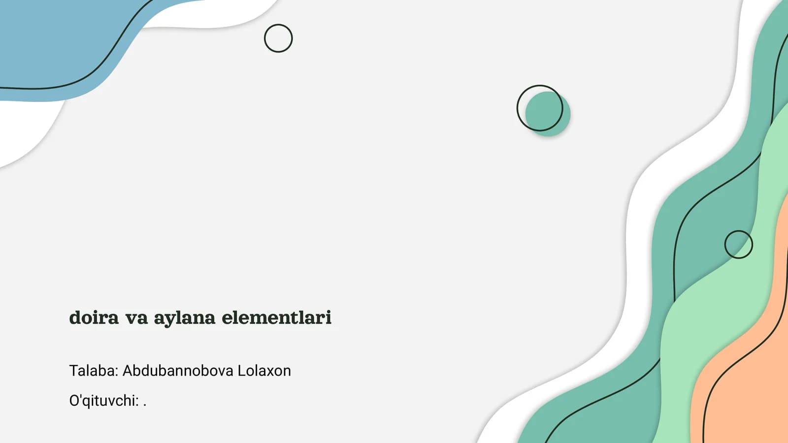 Doira va Aylana Elementlari