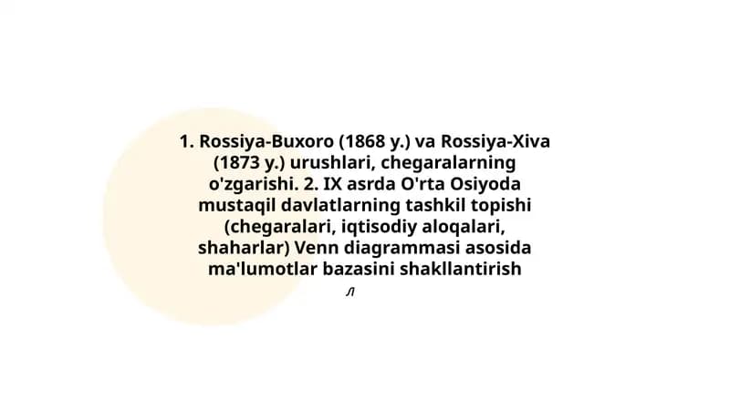 O'rta Osiyoda mustaqil davlatlarning tashkil topishi