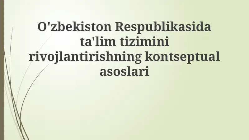 Ta'lim sohasidagi davlat siyosati