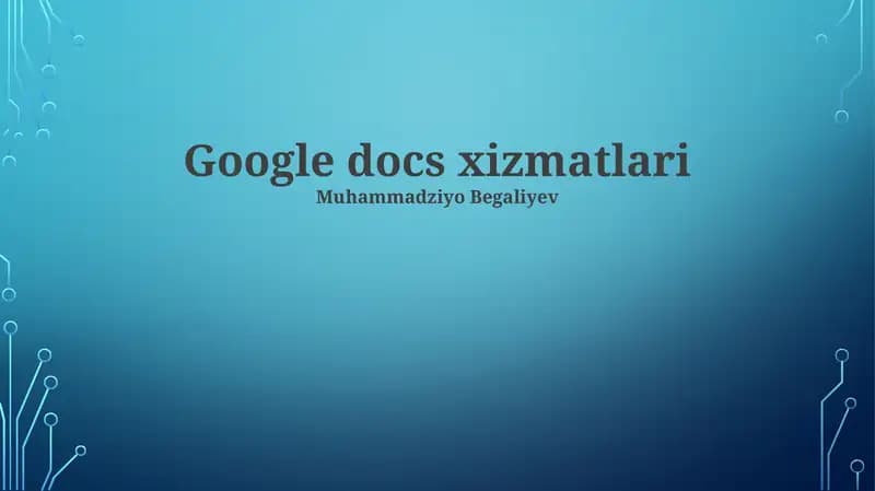 Google Docs xizmatlari