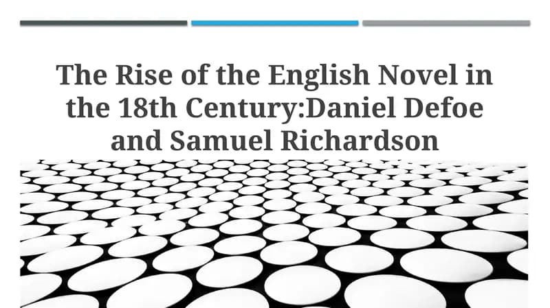 The Rise of the English Novel in the 18th Century