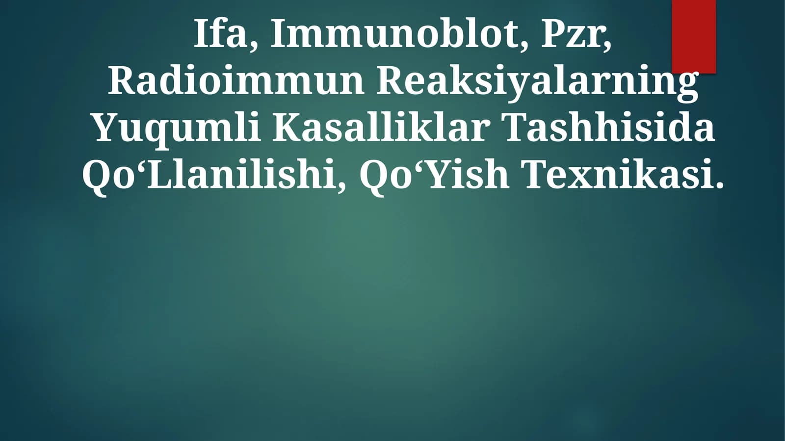 Immunoblot, Ifa, Radioimmun Reaksiyalarning Yuqumli Kasalliklar Tashhisida QoʻLlanilishi, QoʻYish Texnikasi
