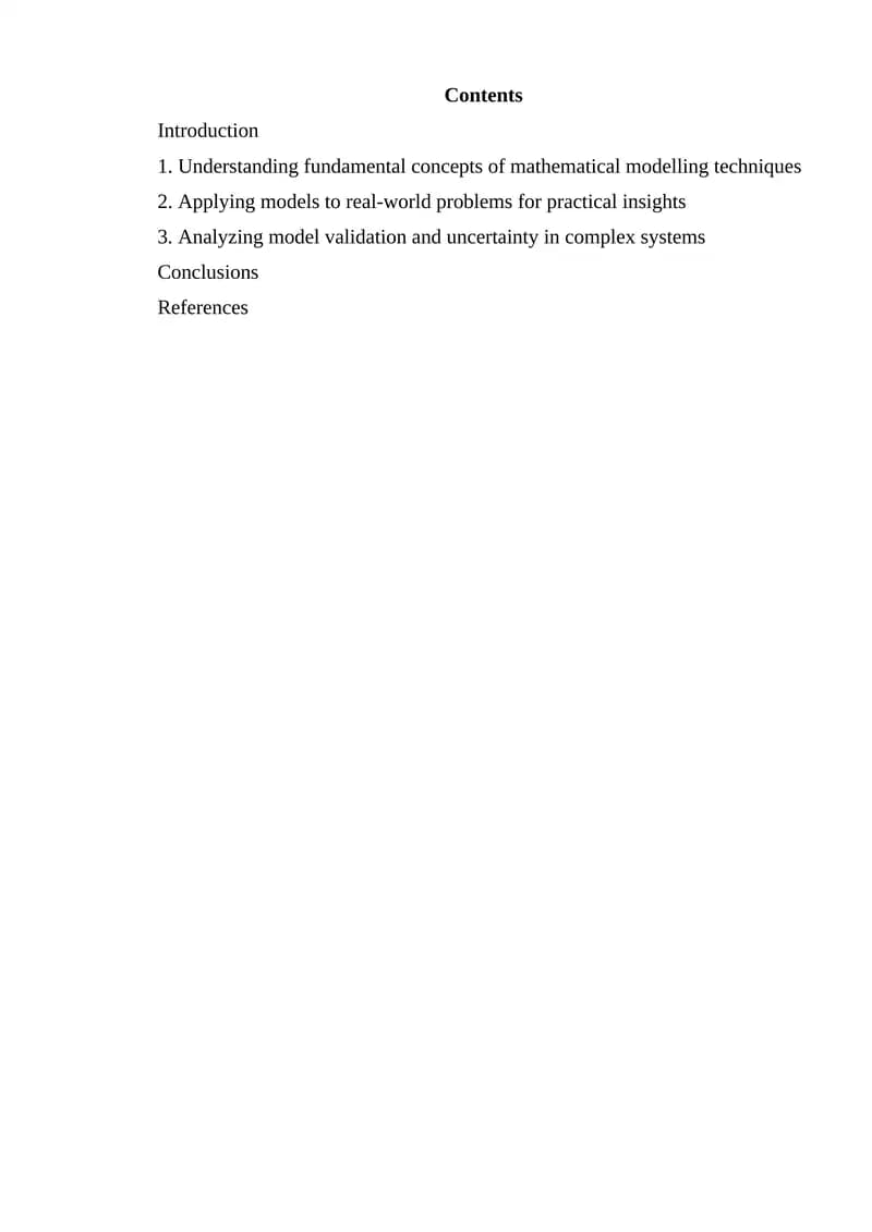 Mathematical Modelling Techniques