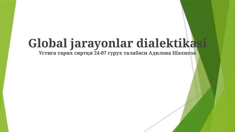 Global jarayonlar dialektikasi
