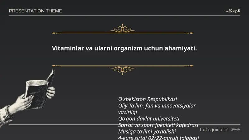 Vitaminlar va ularni organizm uchun ahamiyati
