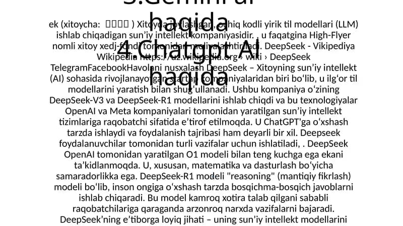 Suniy intelekt chat botlar