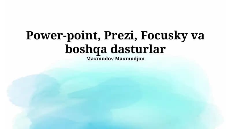 Power-point, Prezi, Focusky