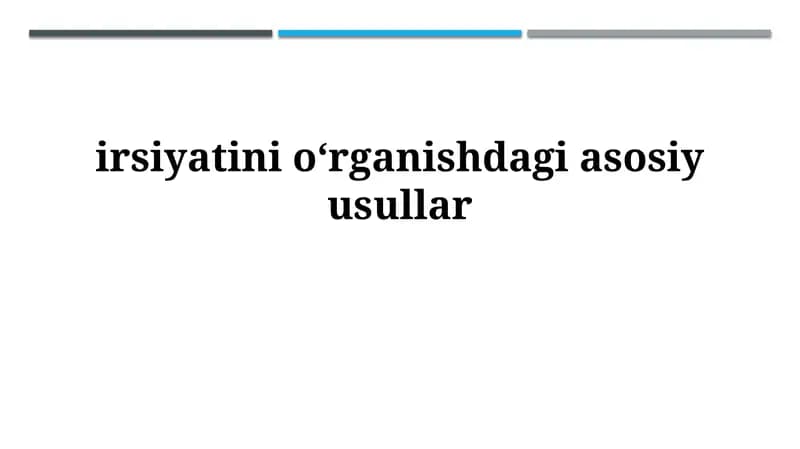 Gibridologik va Sitogenetik Usullar