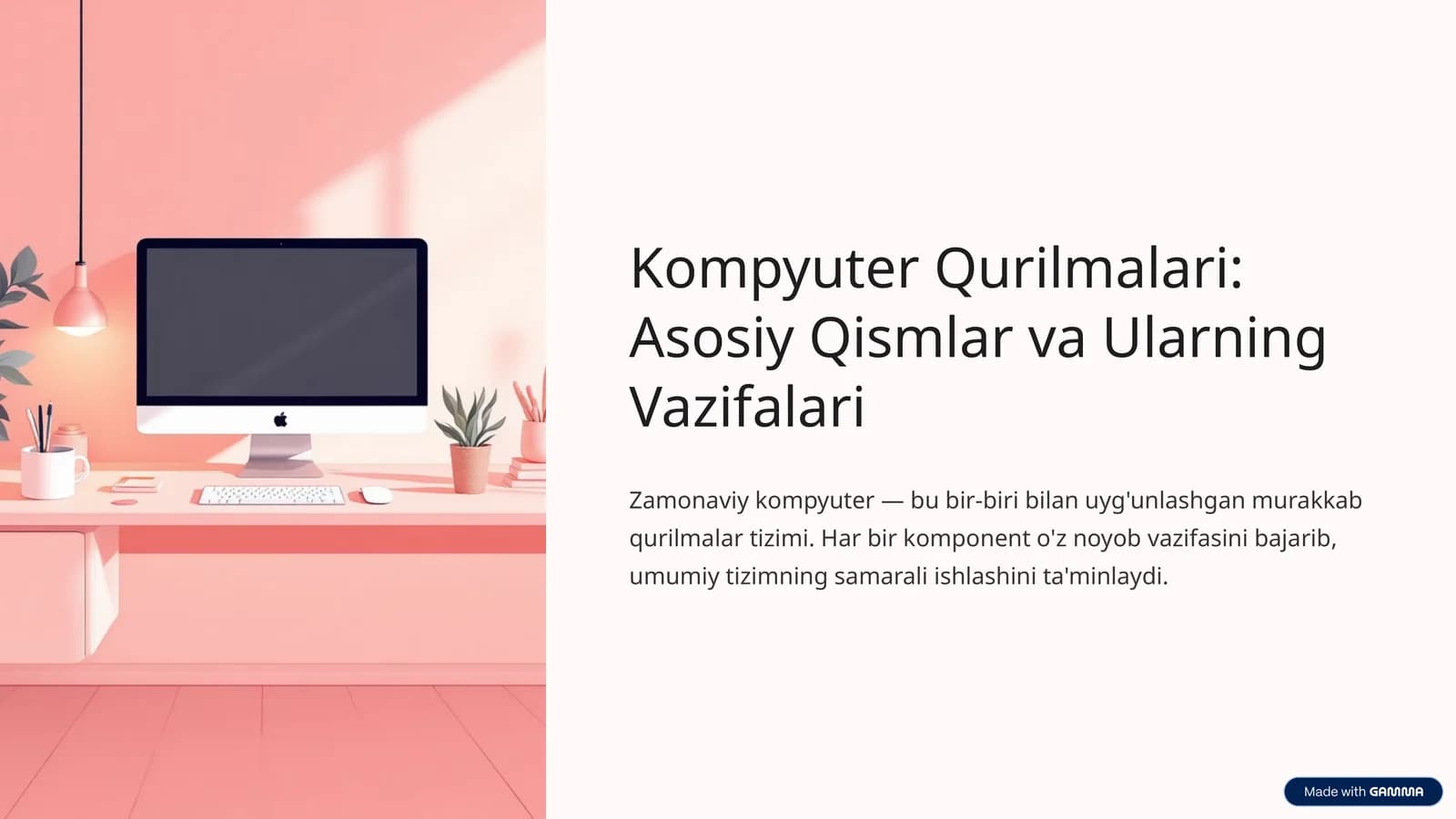Kompyuter Qurilmalari: Asosiy Qismlar va Ularning Vazifalari