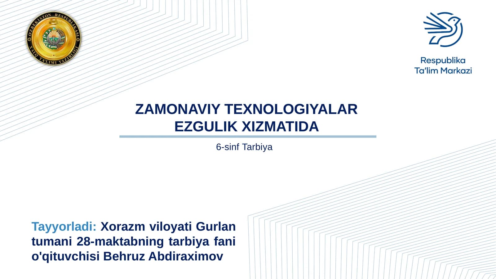 Zamonaviy texnologiyalar ezgulik xizmatida