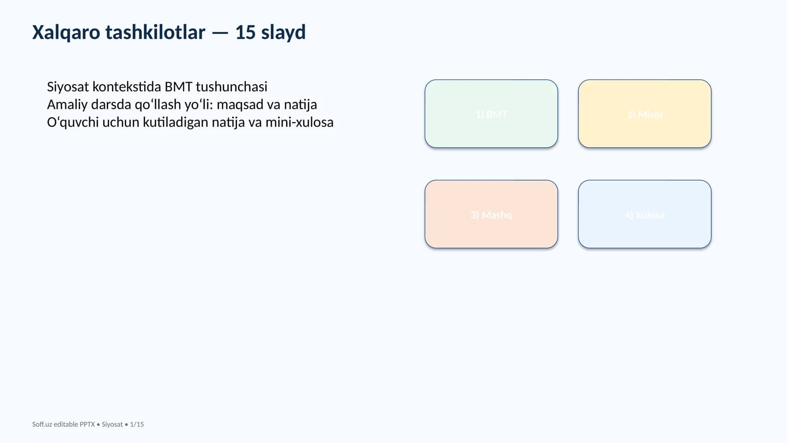 Xalqaro tashkilotlar — 15 slayd