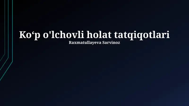 Koʻp o'lchovli holat tatqiqotlari