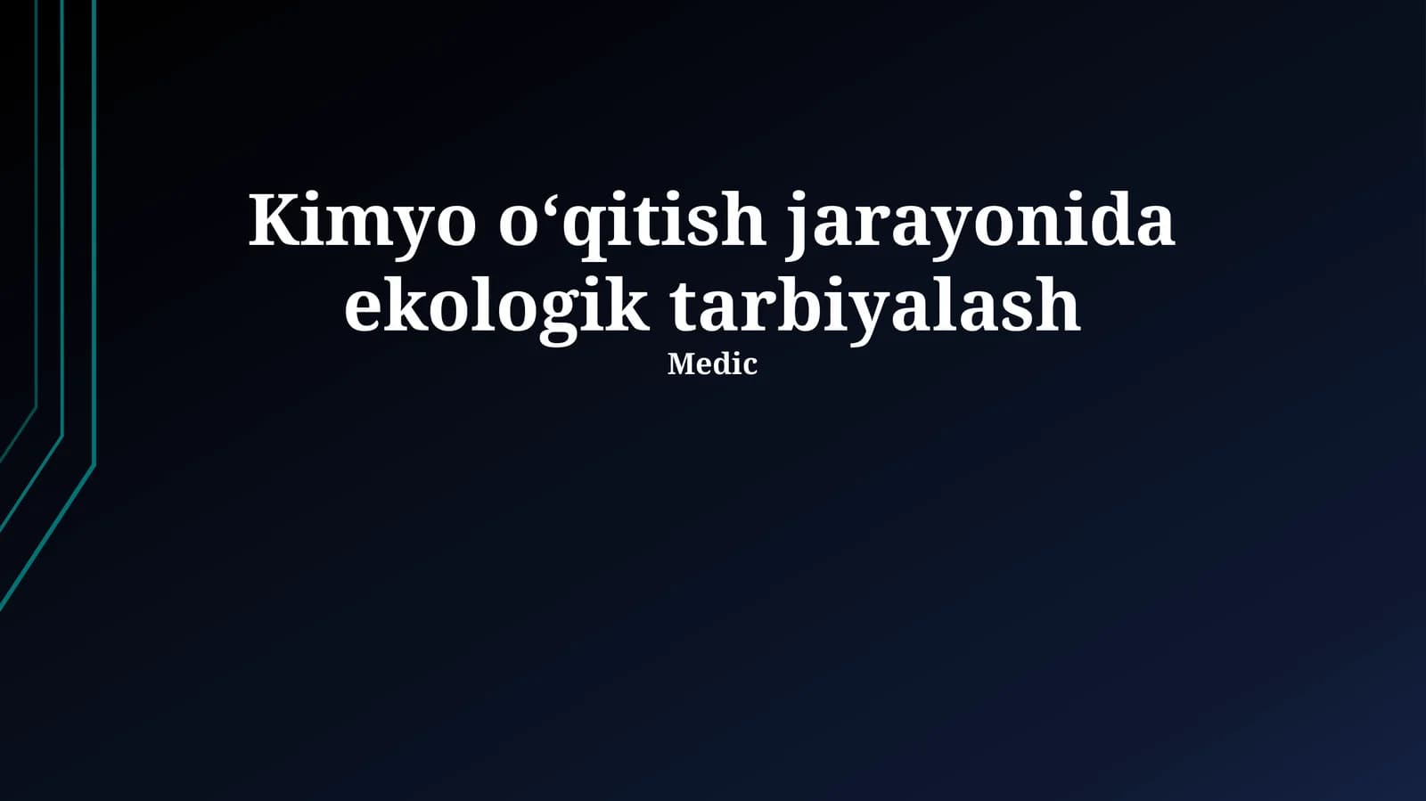 Kimyo oʻqitish jarayonida ekologik tarbiyalash