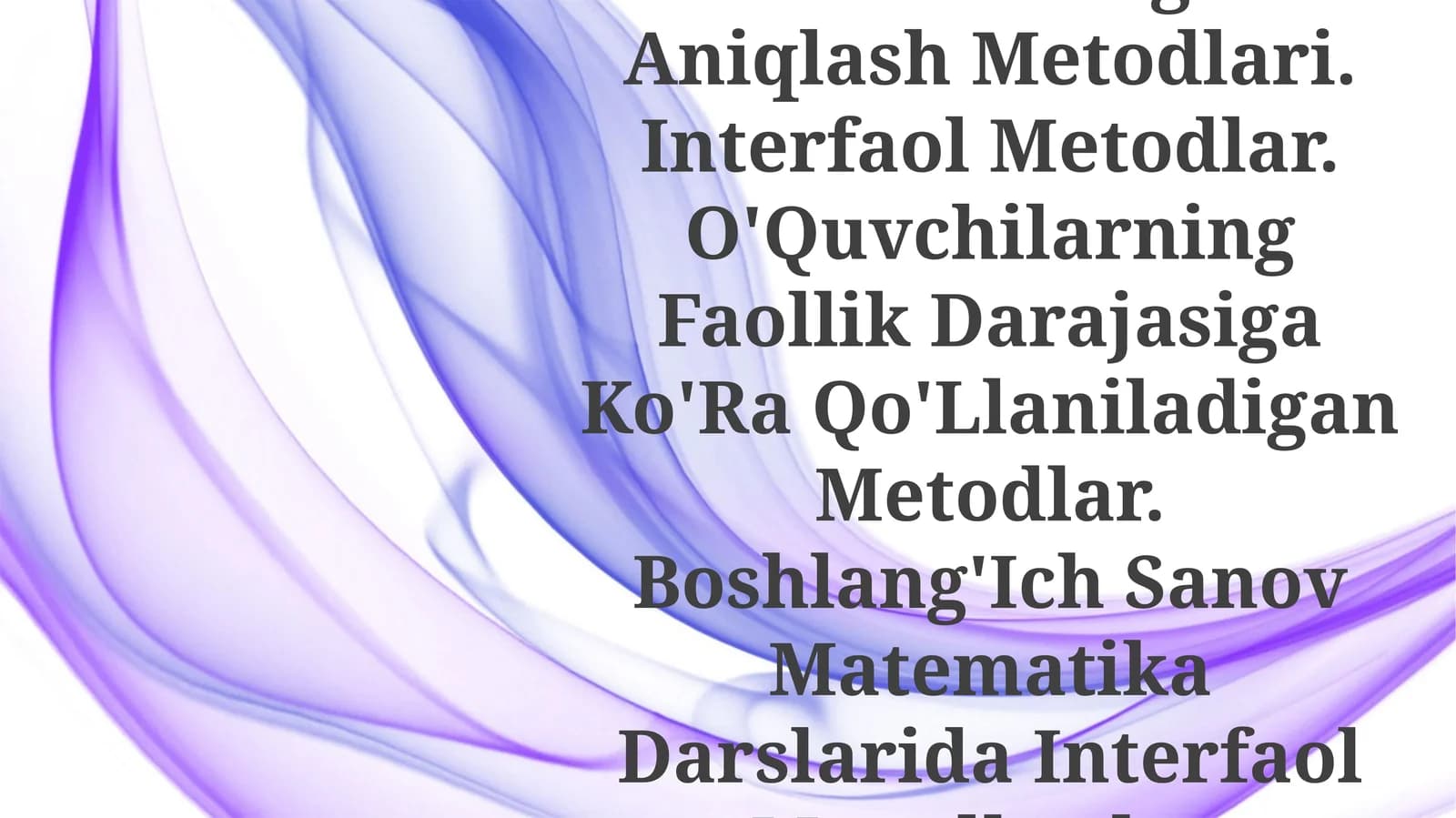O'Qitishni Tashkil Qilishda Didaktik O'Yin Metodidan Foydalanish