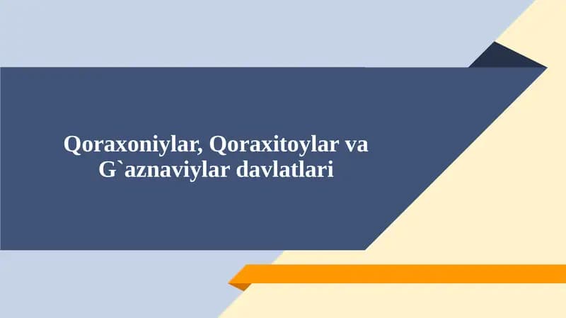 Qoraxoniylar, Qoraxitoylar va G'aznaviylar davlatlari