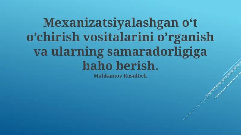 Mexanizatsiyalashtirilgan yong`in o`chirish texnikalari
