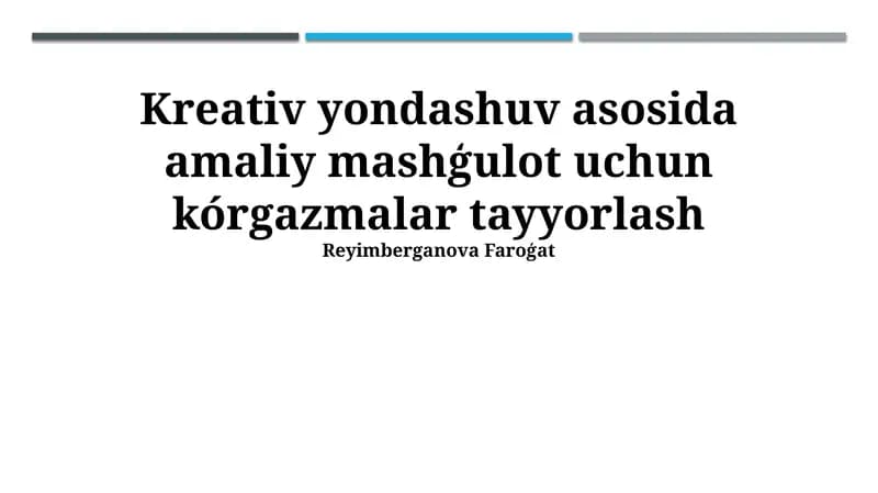 Ko'rgazmalar tayyorlash