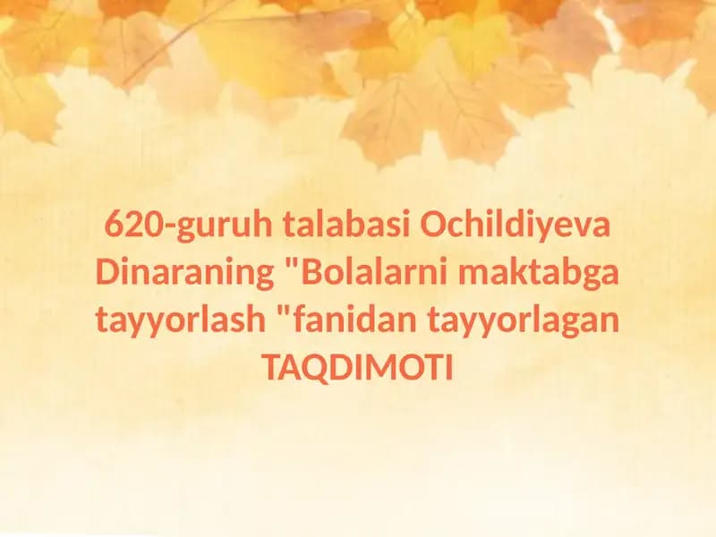 Bolalarnimaktabgatayyorlash