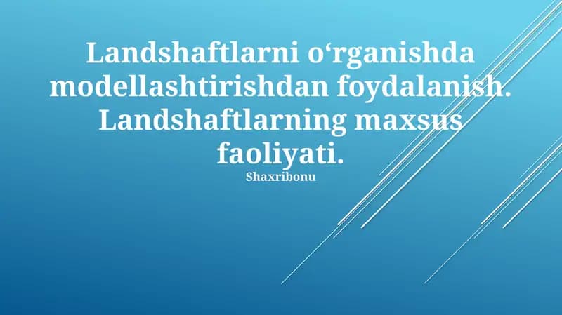 3D Landshaft modellashtirish RS