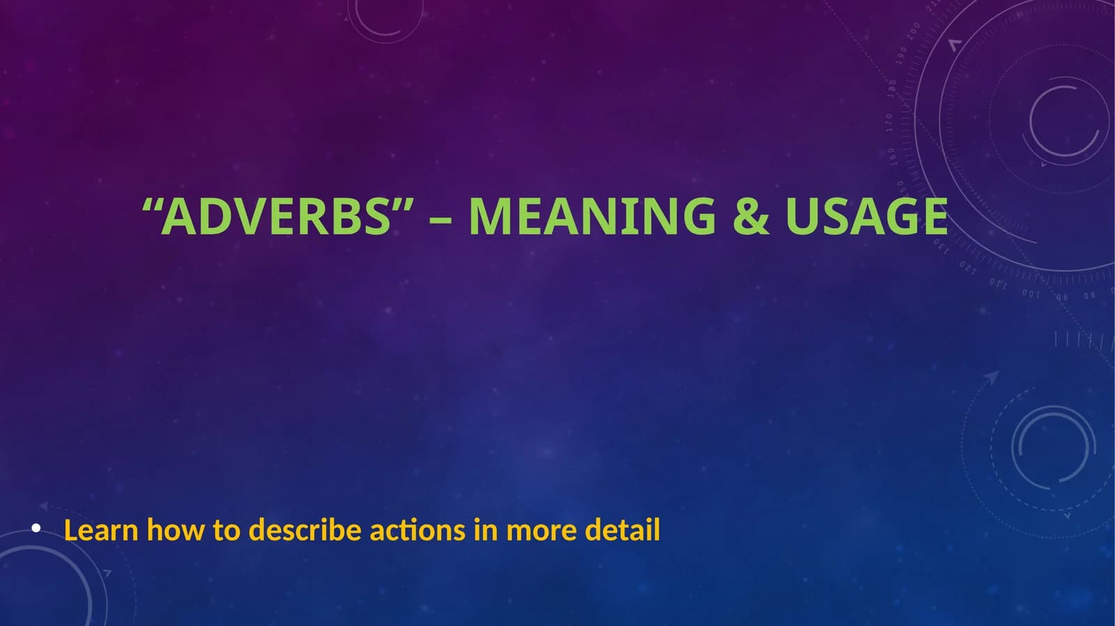 Types of Adverbs
