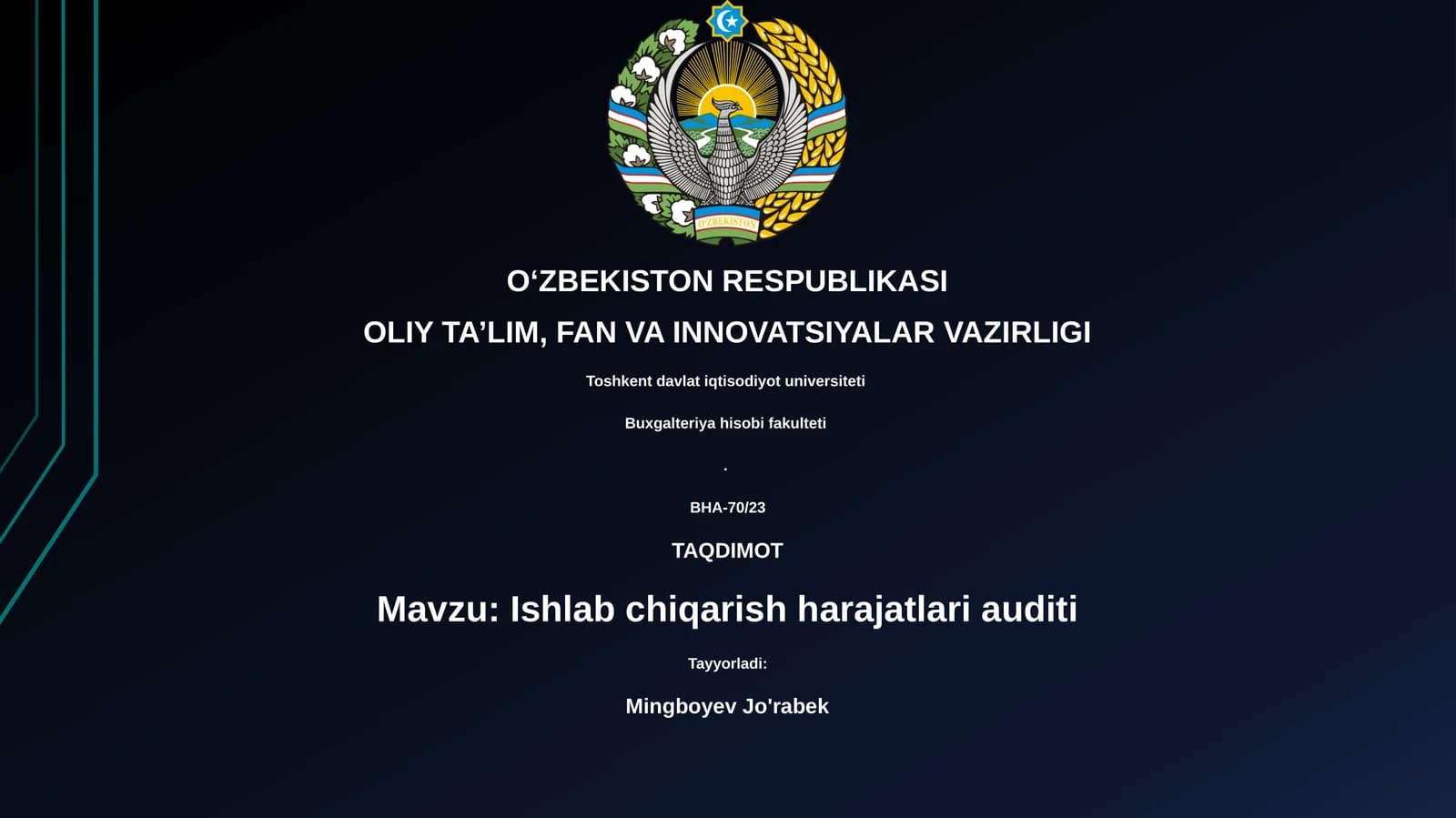 Ishlab chiqarish harajatlari auditi