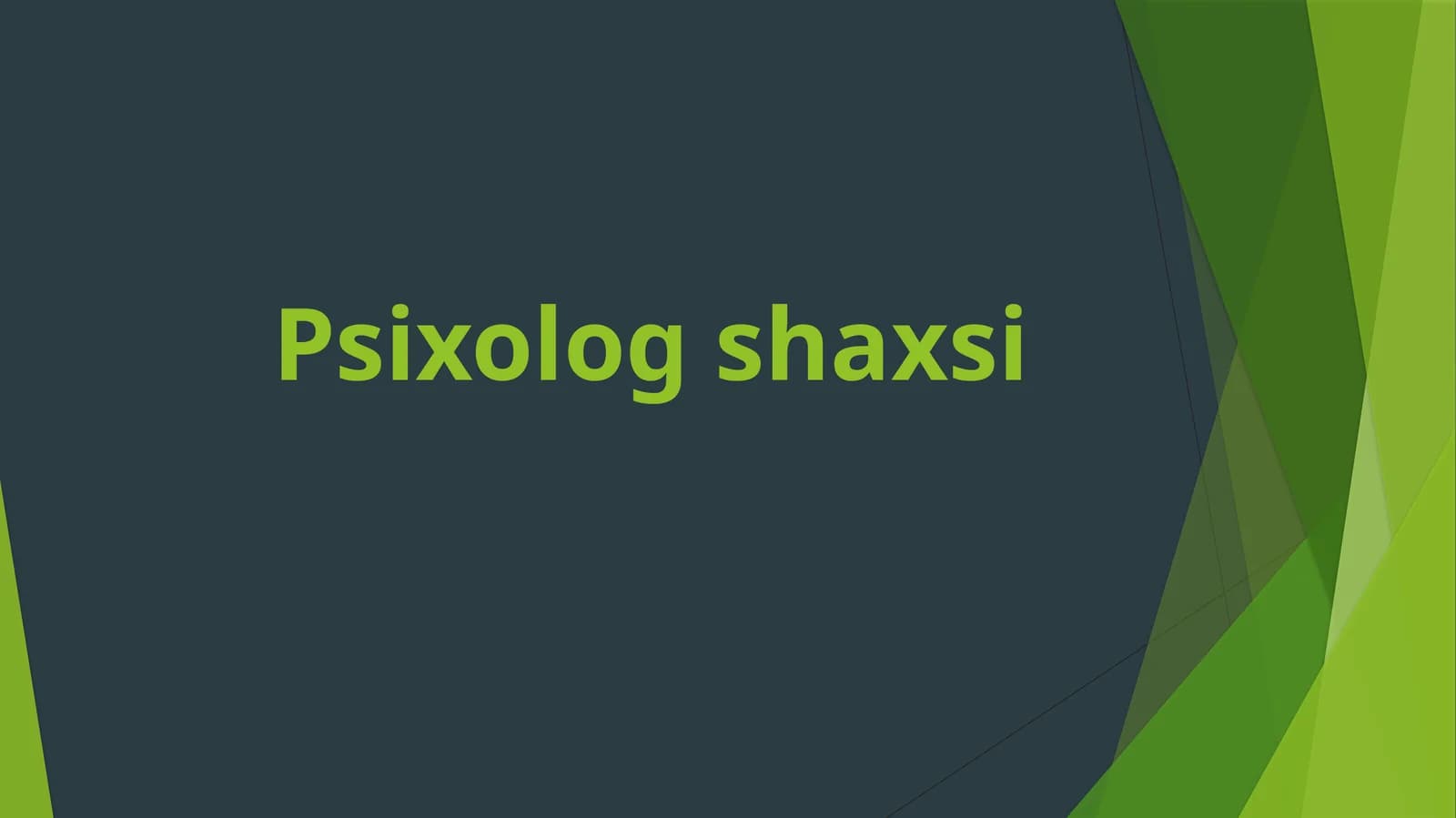 Psixolog shaxsi
