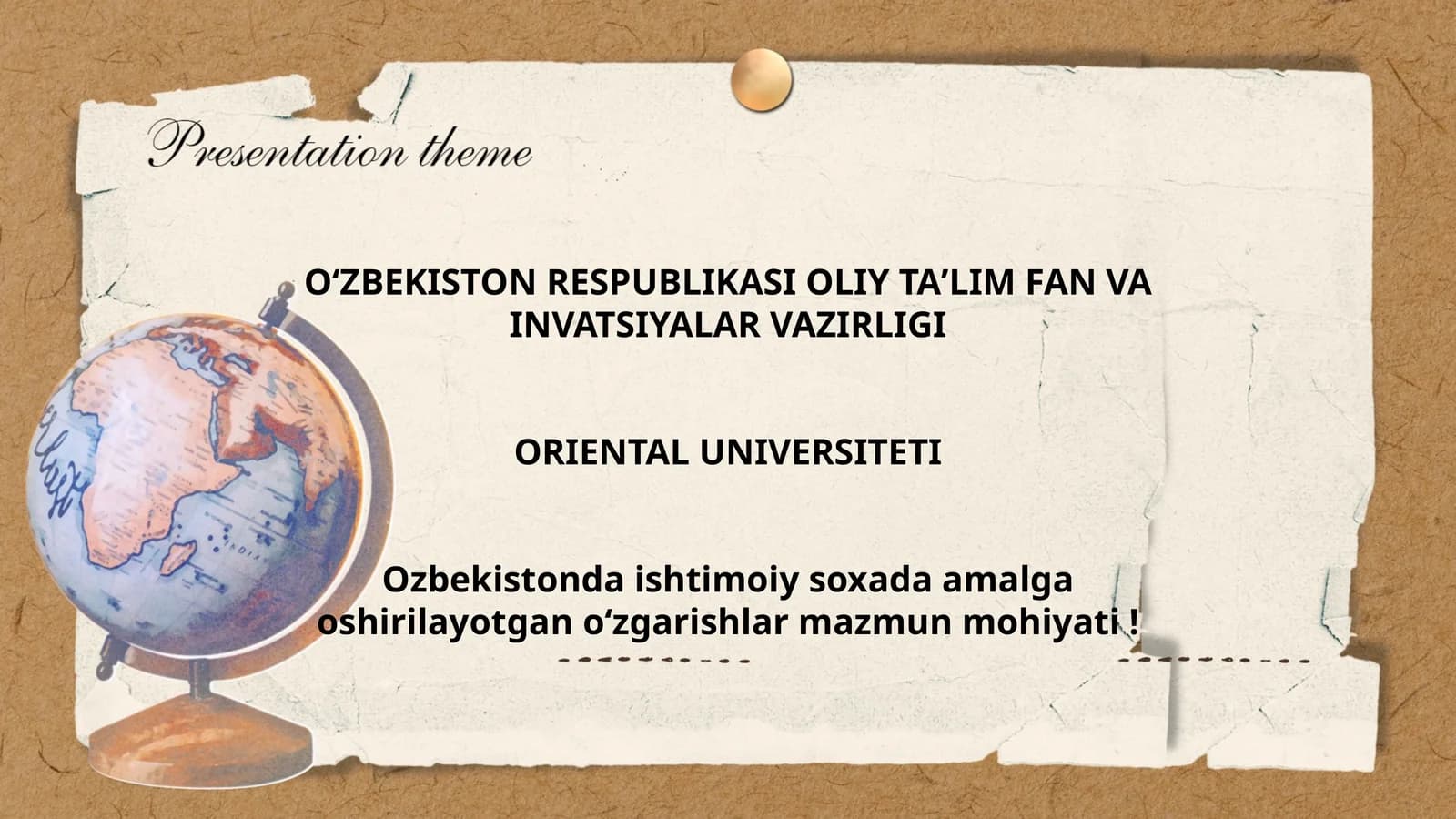 Ozbekistonda ishtimoiy soxada amalga oshirilayotgan oʻzgarishlar mazmun mohiyati