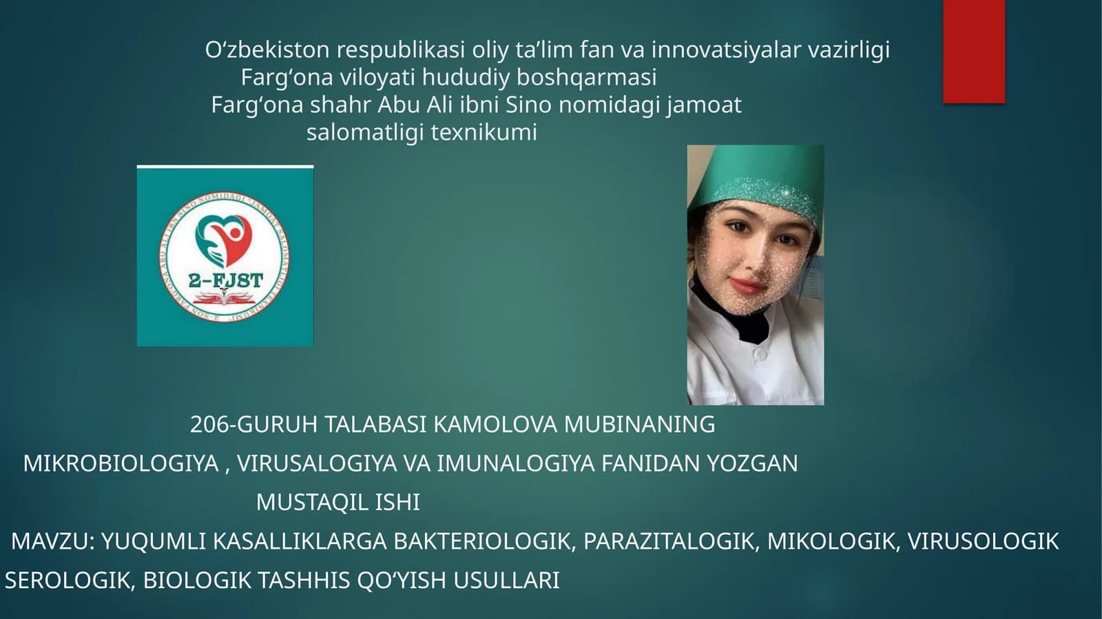 yuqumlikasalliklarga bakteriologik,parazitalogik,mikologik,virusologik Serologik,biologiktashhisqoʻyishusullari