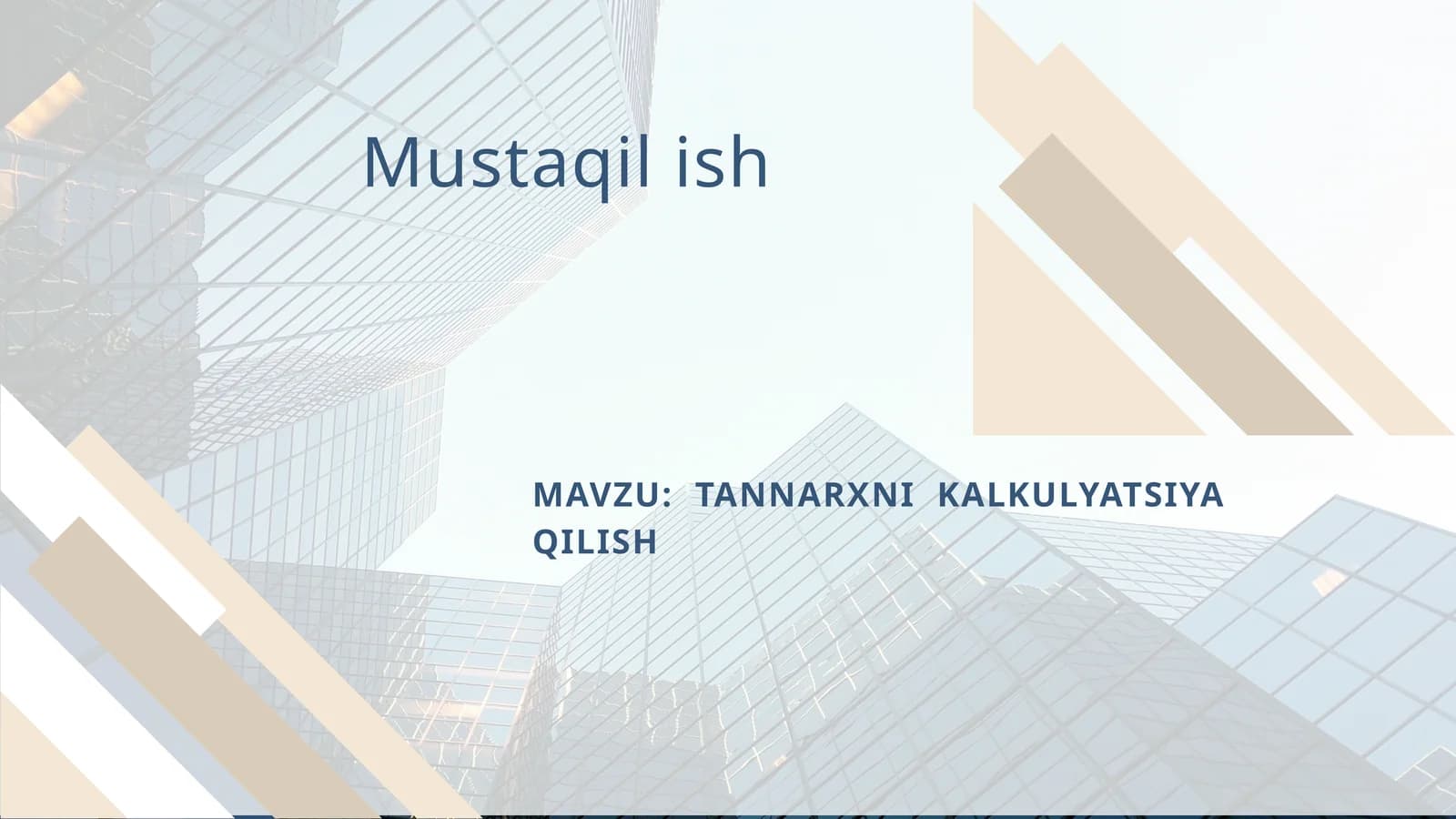 TANNARXNI KALKULYATSIYA QILISH
