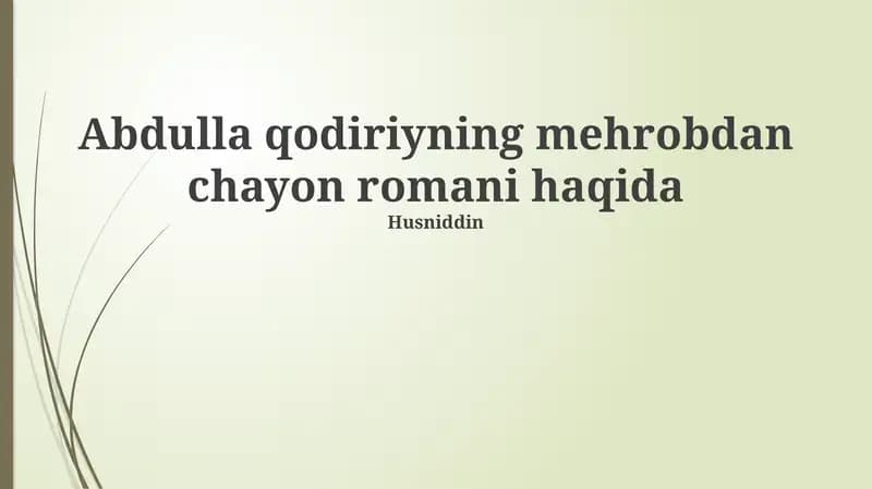 Mehrobdan chayon