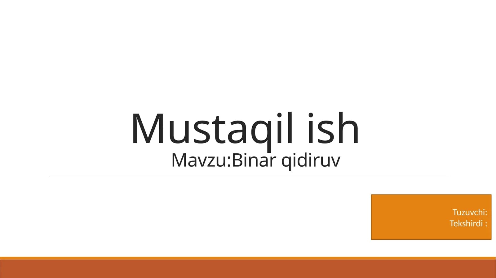 Binar qidiruv algoritmi