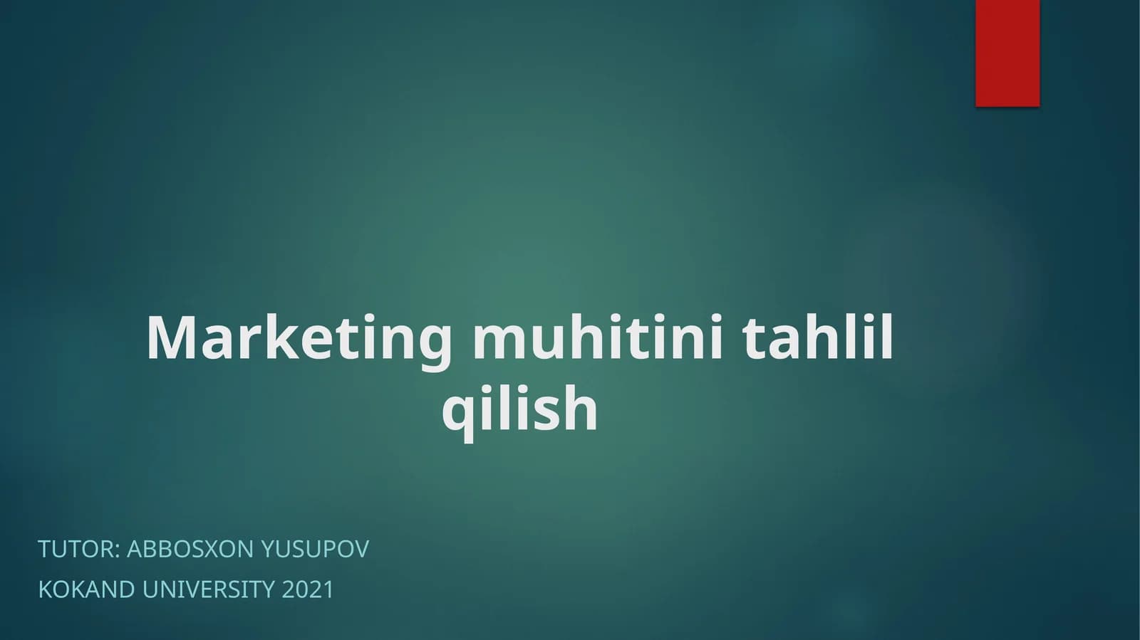Marketing muhitini tahlil qilish