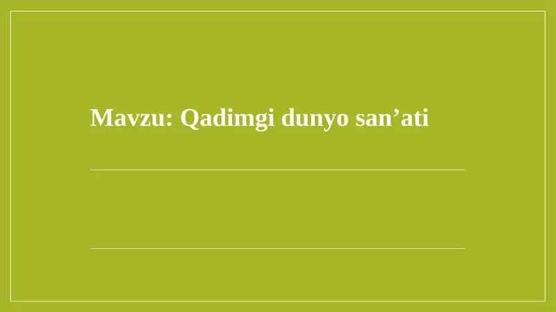 Qadimgi dunyo tarixi