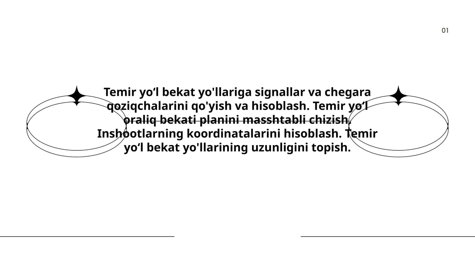 Temir yoʻl bekat yo'llariga signallar va chegara qoziqchalarini qo'yish va hisoblash