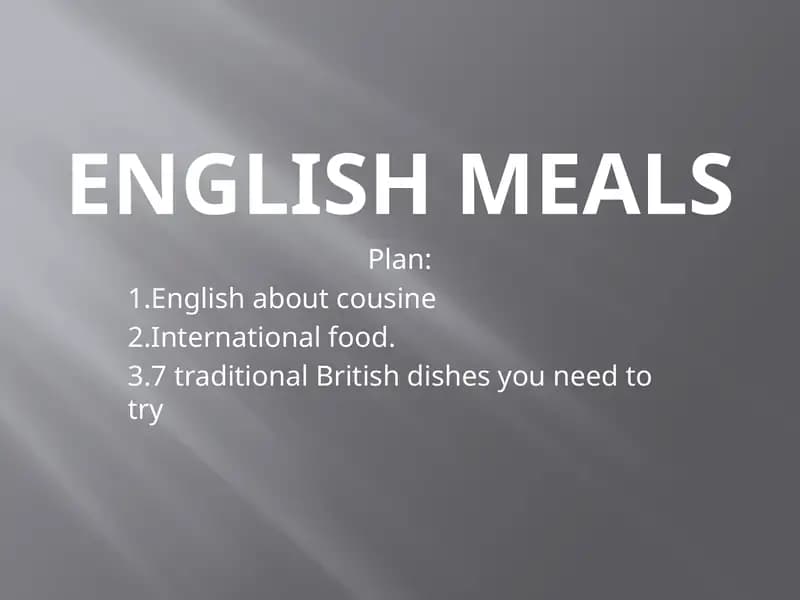 English Meals
