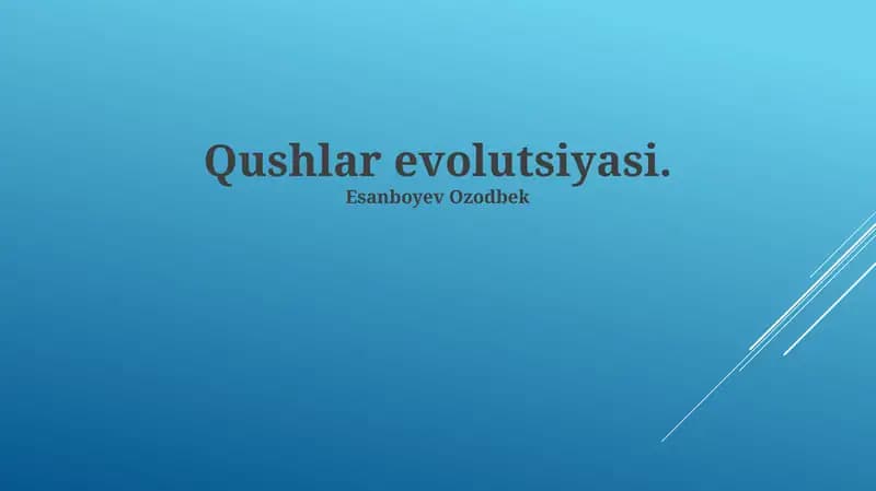 Qushlar evolutsiyasi