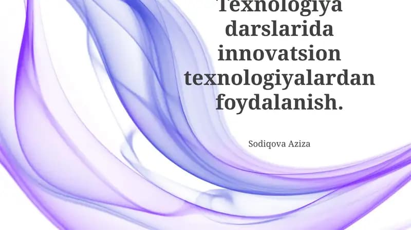 Innovatsion texnologiyalardan foydalanish