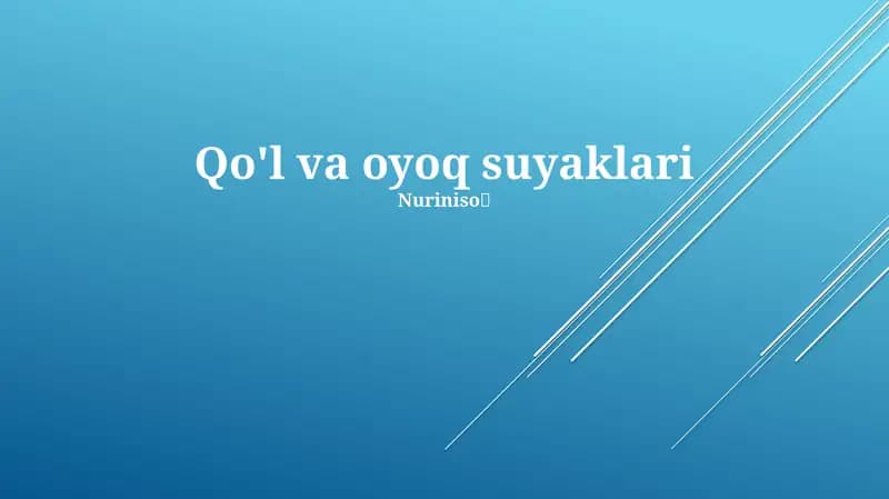 Qo'l va oyoq suyaklari