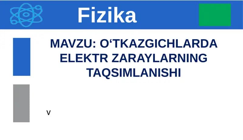 O‘TKAZGICHLARDA ELEKTR ZARAYLARNING TAQSIMLANISHI