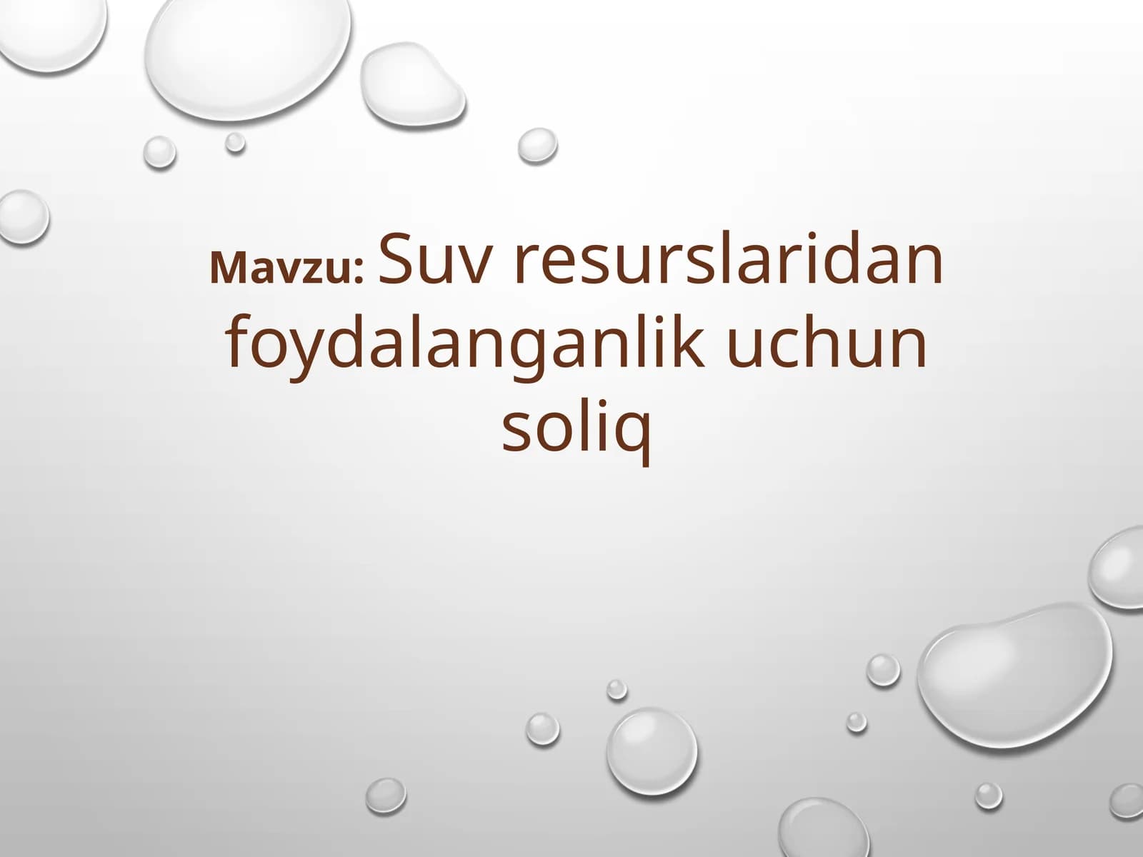 Suv resurslaridan foydalanganlik uchun soliq