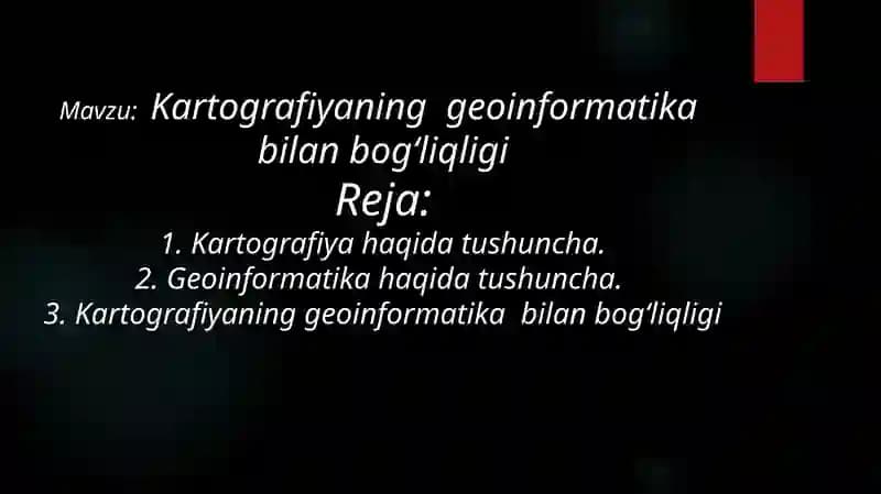 Kartografiyaninggeoinformatikabilanbog'liqligi