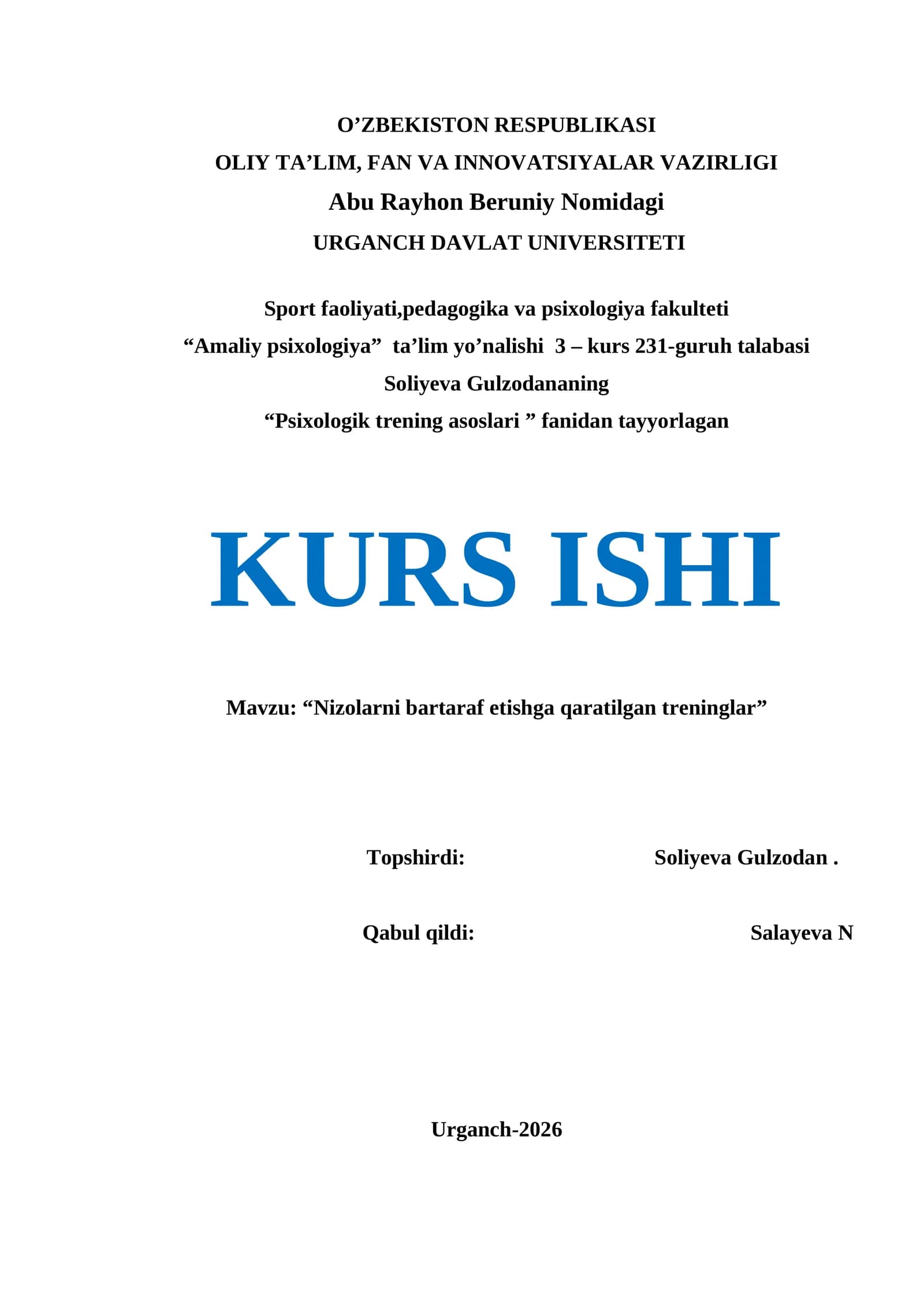 Nizolarni bartaraf etishga qaratilgan treninglar