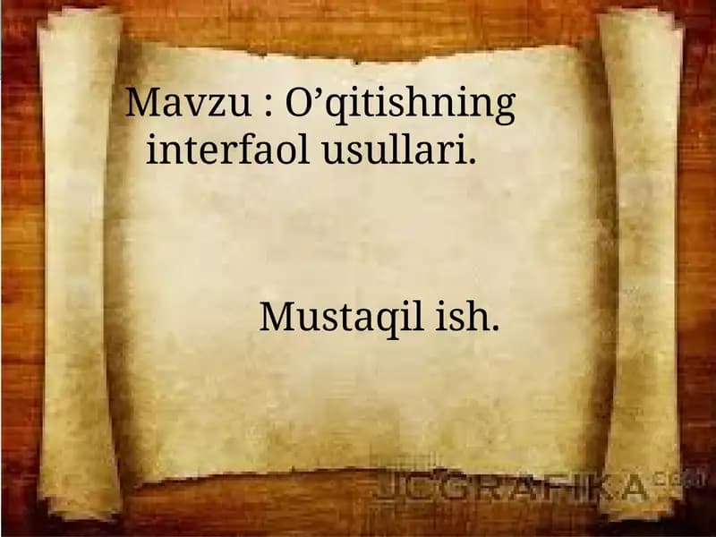 O’qitishning interfaol usullari