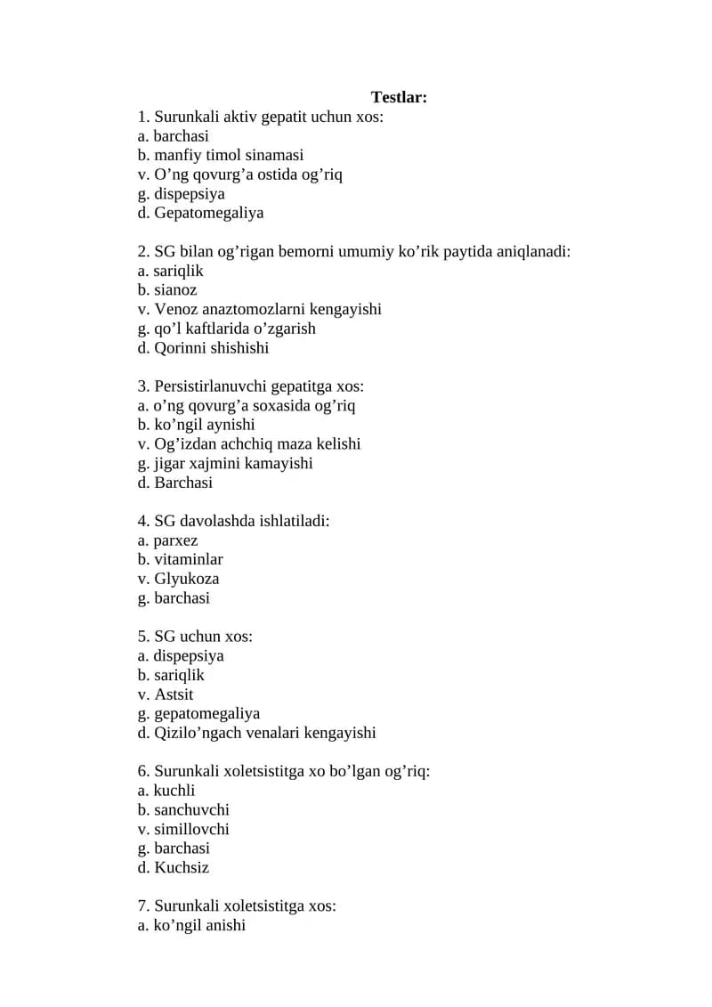Surunkali aktiv gepatit testlari