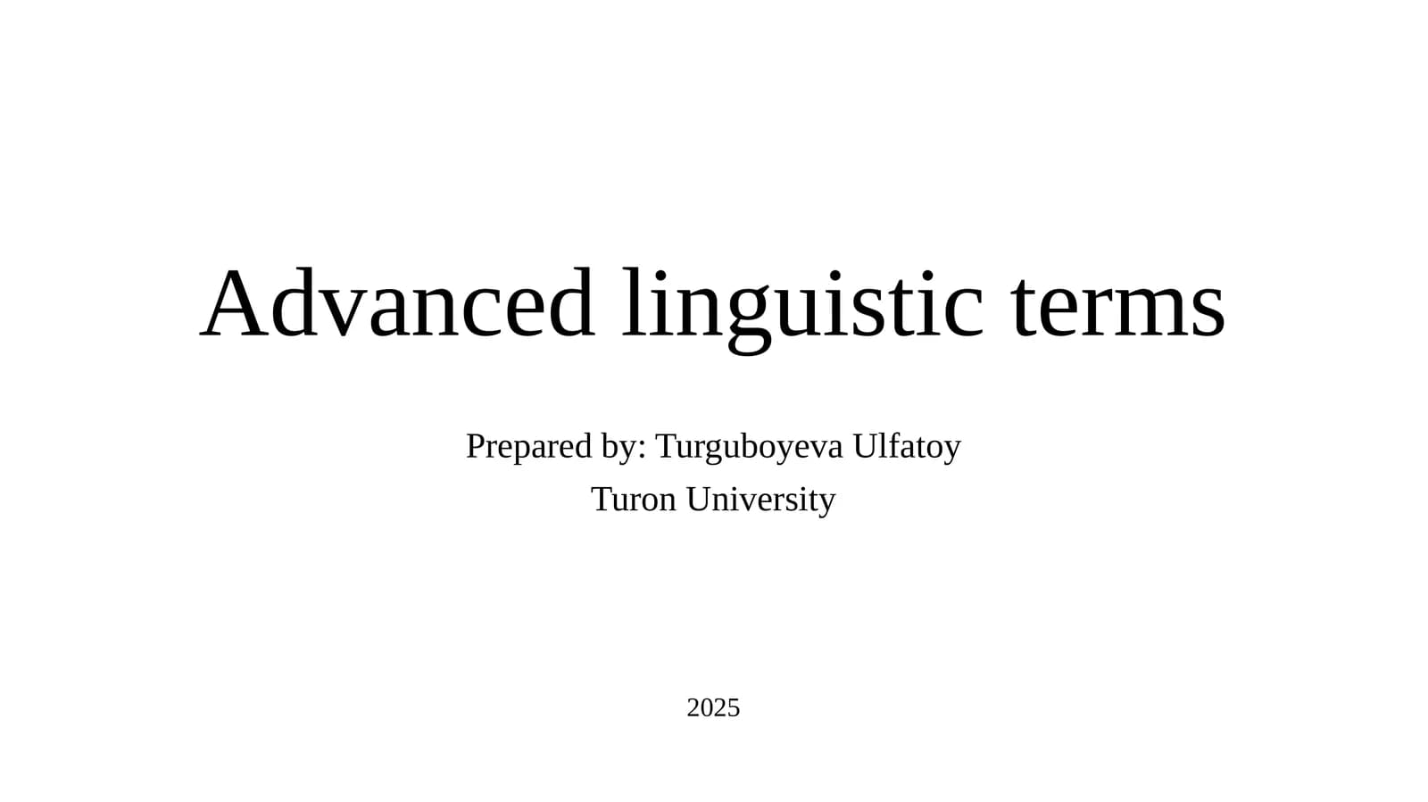 Advanced linguistic terms
