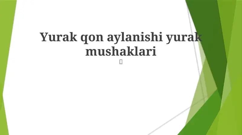 Yurak qon aylanishi yurak mushaklari