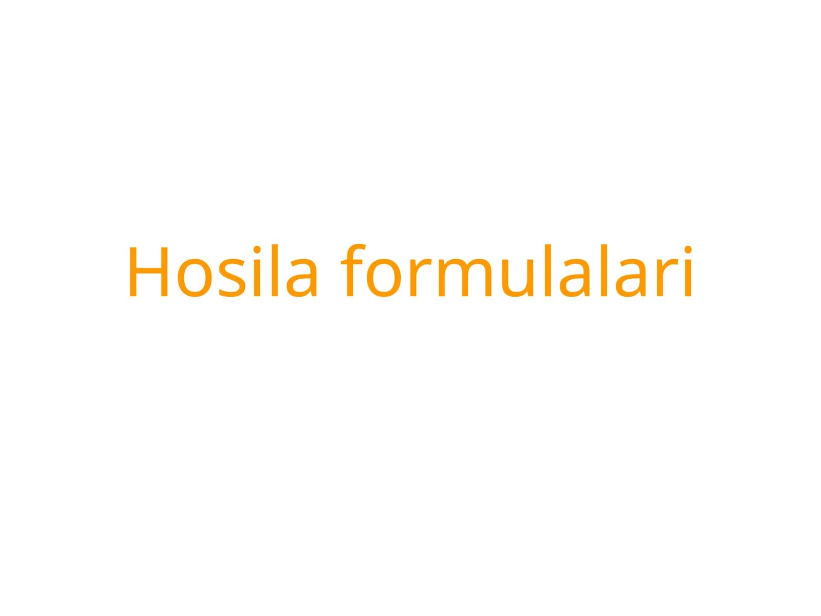 Hosila formulalari